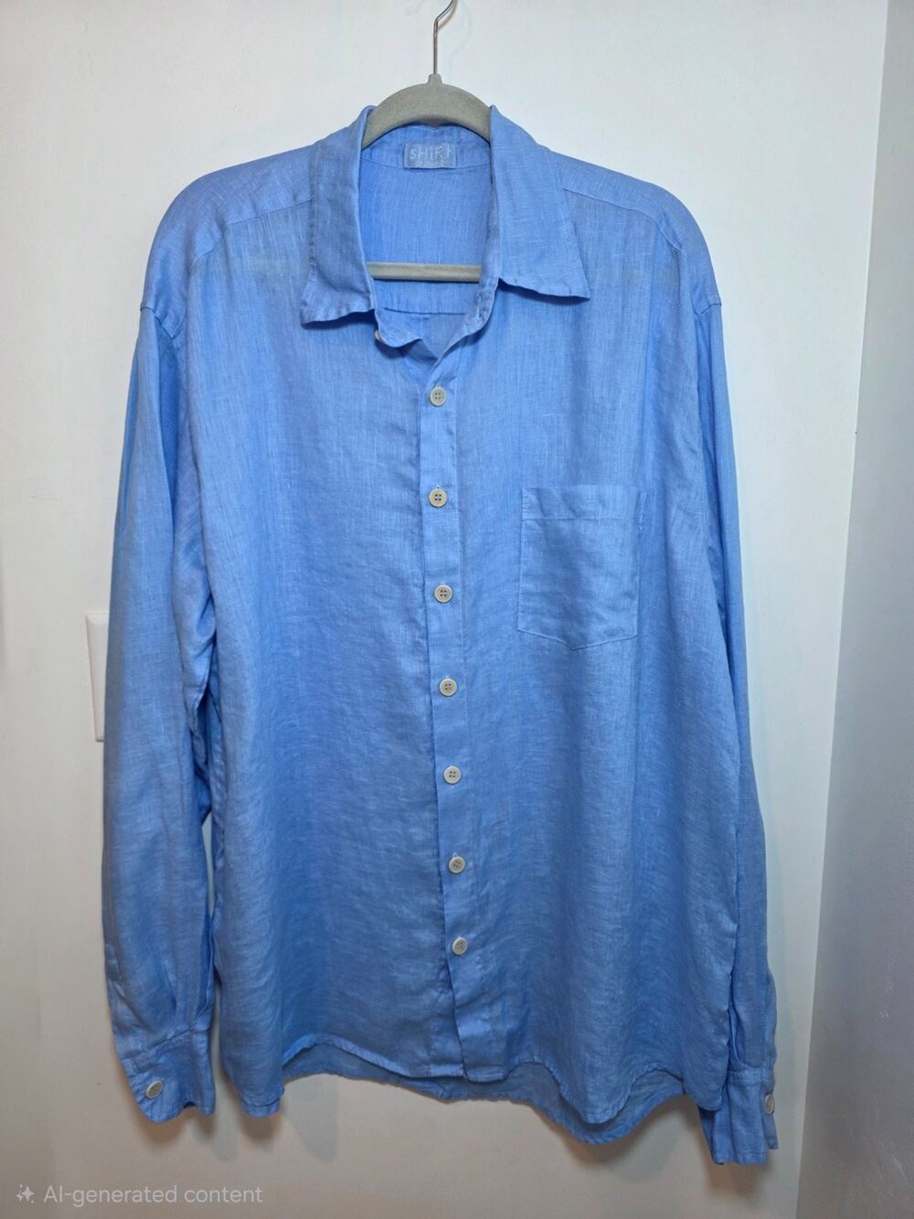 CP Shades Men's Linen Shirt XL Blue Made in USA Resort Beach Oversized
